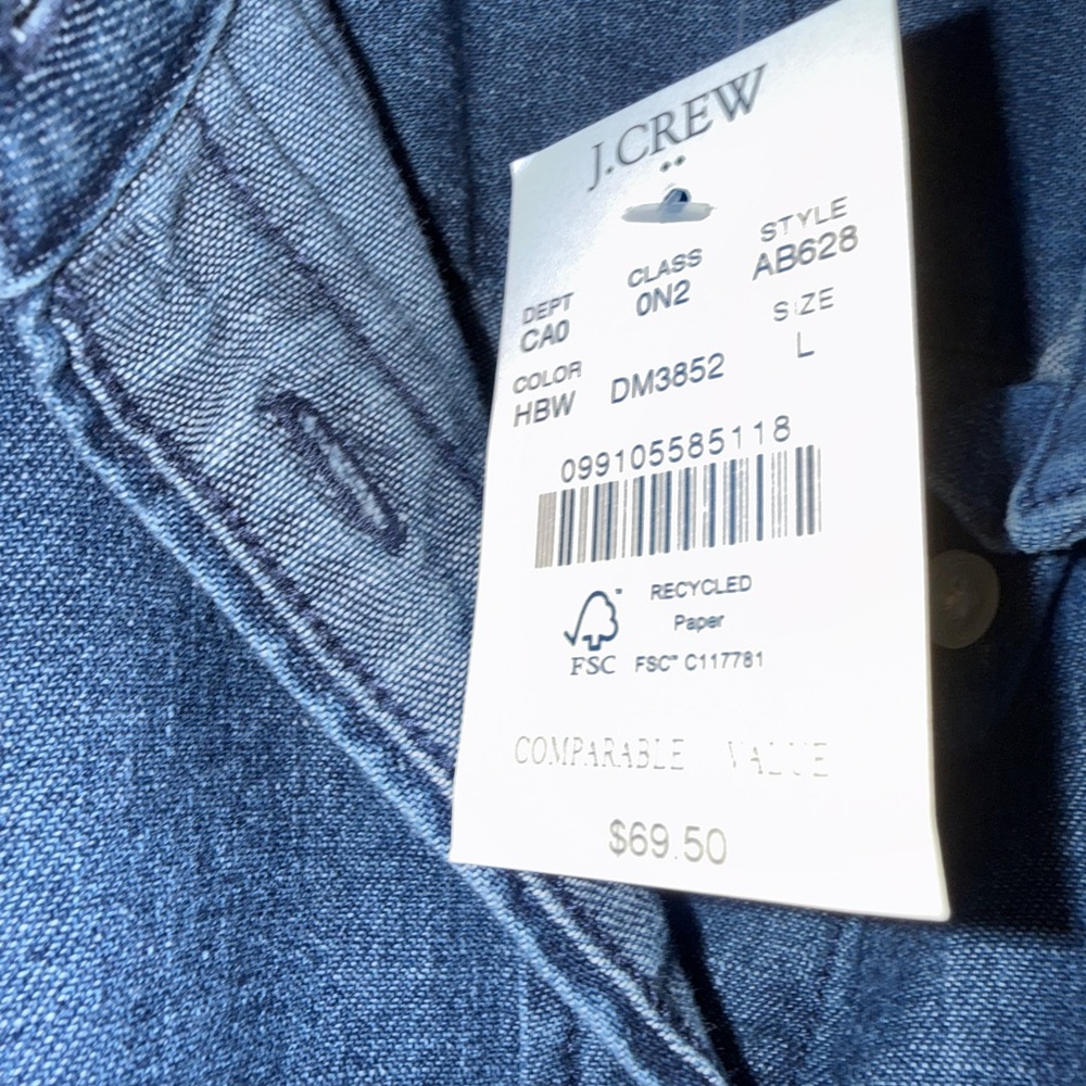 J. Crew Women's Denim Button-Down Shirt - Blue - Picture 2 of 7
